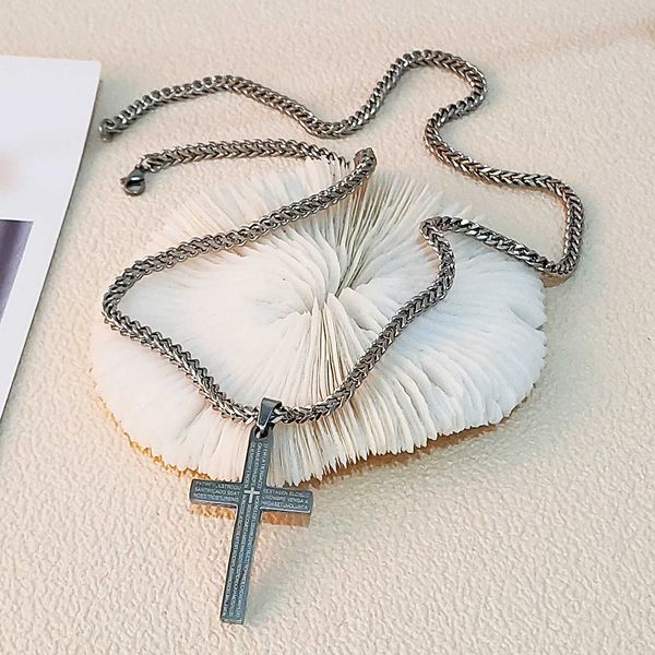 jewelry pendant necklace fashion new stainless steel letter cross butterfly necklace men's and women's pendant jewelry, Black
jewelry pendant necklace fashion new stainless steel letter cross butterfly necklace men's and women's pendant jewelry, Black