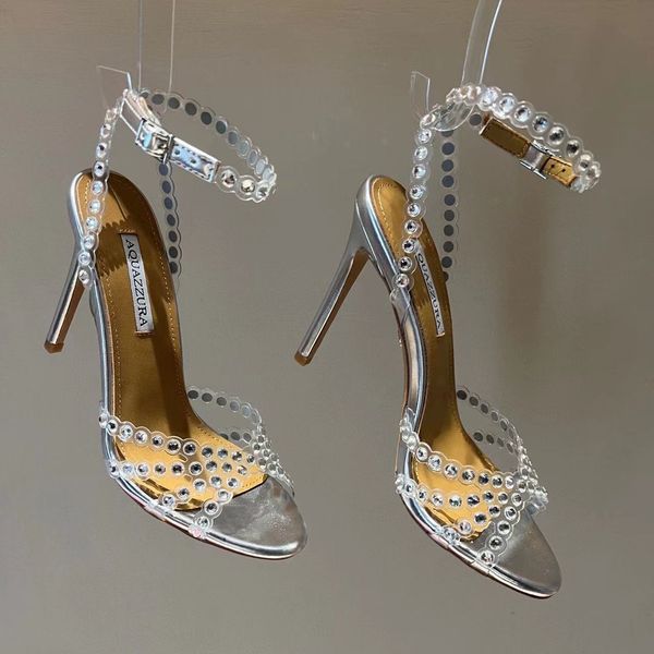 new season aquazzura shoes tequila sandals 105 sparkling party italy clear pvc crystals stiletto heel wedding bride, Black
new season aquazzura shoes tequila sandals 105 sparkling party italy clear pvc crystals stiletto heel wedding bride, Black