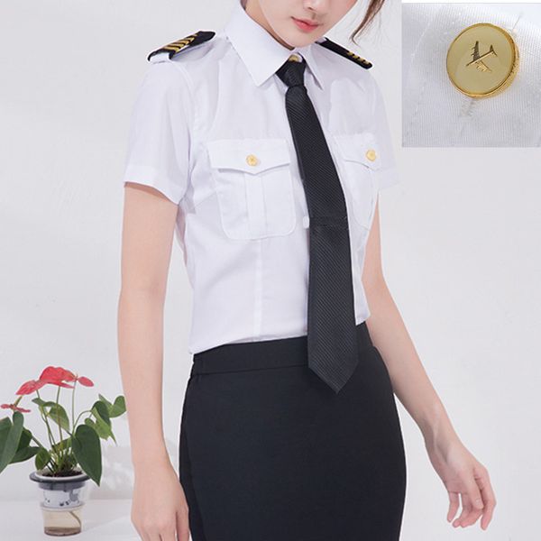 women's blouses shirts aircraft button women short sleeve white airline pilot uniforms hair stylist fashion slim fit black workwear big
women's blouses shirts aircraft button women short sleeve white airline pilot uniforms hair stylist fashion slim fit black workwear big