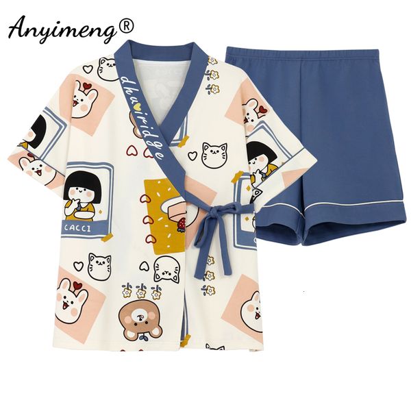 women's sleepwear summer fashion soft cotton women's pajamas kawaii animal printing sleepwear shorts kimono loose nightwear for yo, Black;red
women's sleepwear summer fashion soft cotton women's pajamas kawaii animal printing sleepwear shorts kimono loose nightwear for yo, Black;red