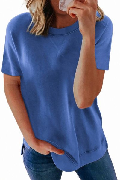 blue round neck short sleeve solid color tee g4mx#, White
blue round neck short sleeve solid color tee g4mx#, White