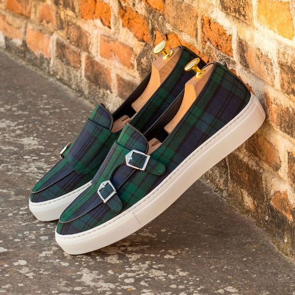 men vulcanize shoes double buckle monk shoes canvas handmade slip-on plaid shoes for men with size 38-46, Black
men vulcanize shoes double buckle monk shoes canvas handmade slip-on plaid shoes for men with size 38-46, Black
