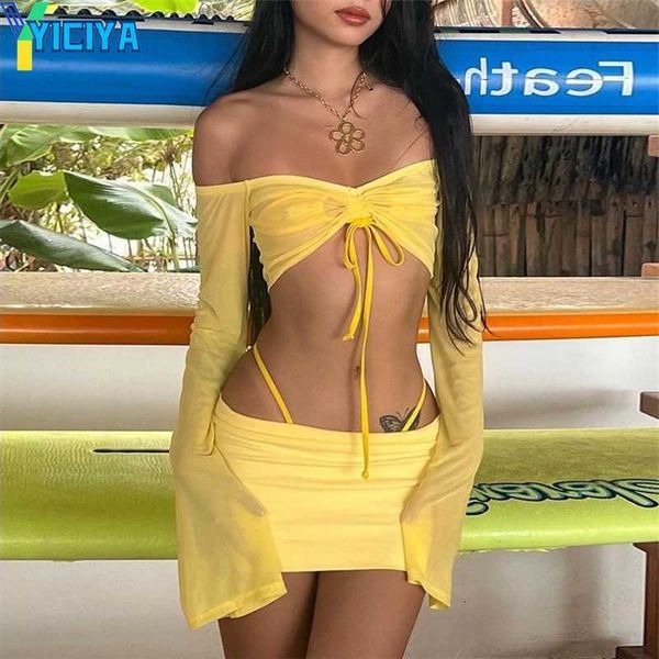 yiciya 2023 new summer women's dress solid slim one neck long sleeve fashion half skirt set women, White
yiciya 2023 new summer women's dress solid slim one neck long sleeve fashion half skirt set women, White