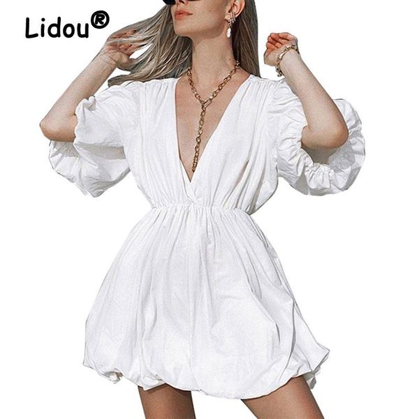 dresses 2022 fashion casual short dresses women lantern sleeve vneck black dress summer elegant pleated aline dress ladies, Black;gray
dresses 2022 fashion casual short dresses women lantern sleeve vneck black dress summer elegant pleated aline dress ladies, Black;gray