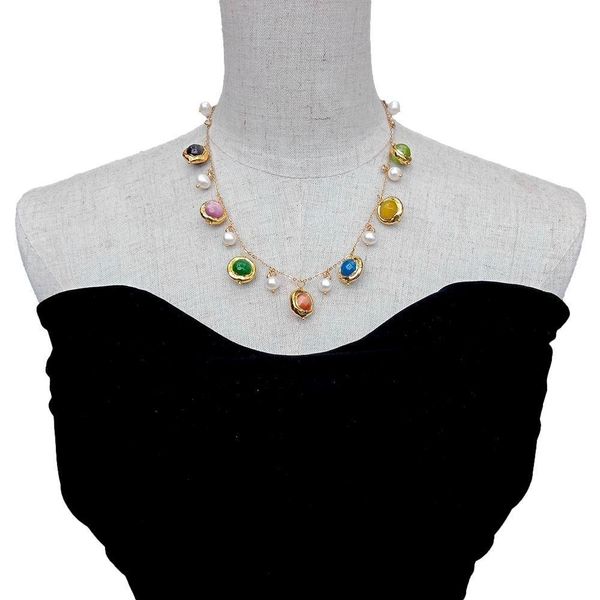 stud yygem 14mm multi color cat eye freshwater pearl necklace handmade jewelry for women party 230519, Golden;silver
stud yygem 14mm multi color cat eye freshwater pearl necklace handmade jewelry for women party 230519, Golden;silver