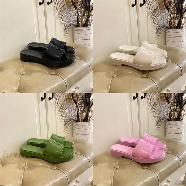 designer slippers women jelly sandals chunky rubber slides double letter platform high heels embossed candy color slipper, Black
designer slippers women jelly sandals chunky rubber slides double letter platform high heels embossed candy color slipper, Black