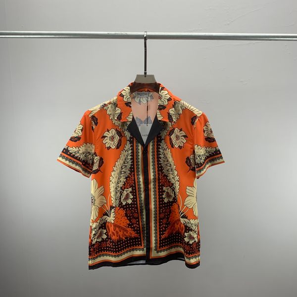 men's designer shirt summer short sleeve casual button up shirt printed bowling shirt beach style breathable t-shirt clothing #41, White;black 
men's designer shirt summer short sleeve casual button up shirt printed bowling shirt beach style breathable t-shirt clothing #41, White;black