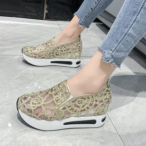 dress shoes female wedge sequin mesh breathable women gold silver platform sneakers height increasing wedges casual 23519, Black
dress shoes female wedge sequin mesh breathable women gold silver platform sneakers height increasing wedges casual 23519, Black