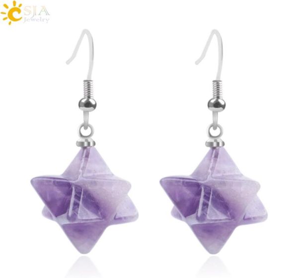 csja natural gem stone star pendant drop earrings women statement retro crystal opal lapis lazuli reiki vintage earrings jewelry g4031770, Silver
csja natural gem stone star pendant drop earrings women statement retro crystal opal lapis lazuli reiki vintage earrings jewelry g4031770, Silver