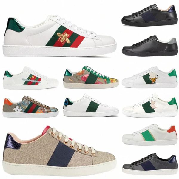 men women casual shoes 2 tiger snake chaussures leather sneakers ace bee embroidery stripes shoe walking sports trainers gg''sneak, Black
men women casual shoes 2 tiger snake chaussures leather sneakers ace bee embroidery stripes shoe walking sports trainers gg''sneak, Black