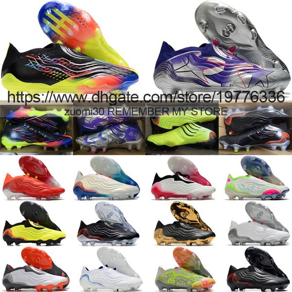 send with bag quality football boots copa sense fg natural lawn laceless trainers soccer cleats men firm ground leather comfortable knit foo, Black
send with bag quality football boots copa sense fg natural lawn laceless trainers soccer cleats men firm ground leather comfortable knit foo, Black