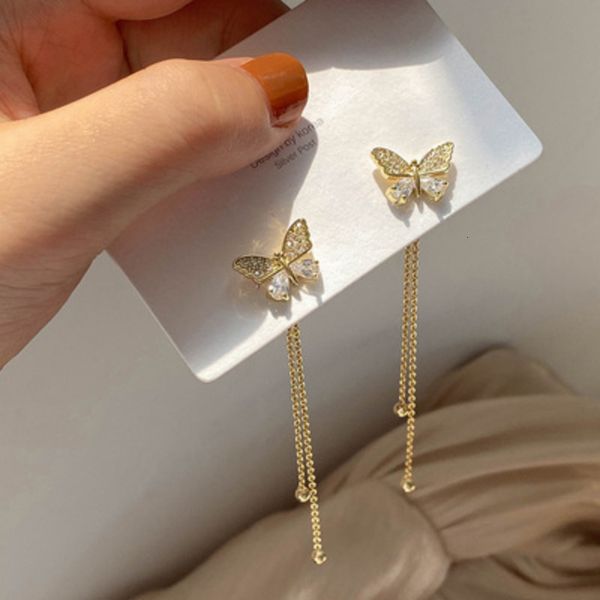 stud european and american butterfly long tassel earring fashion personality temperament simple zircon jewelry 230519, Golden;silver
stud european and american butterfly long tassel earring fashion personality temperament simple zircon jewelry 230519, Golden;silver