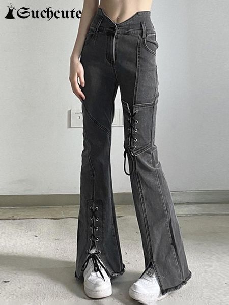 jeans suchcute streetwear bandage women jeans gothic dark pocket up denim trousers harajuku vintage hip hop korean fashion flare pants, Blue
jeans suchcute streetwear bandage women jeans gothic dark pocket up denim trousers harajuku vintage hip hop korean fashion flare pants, Blue