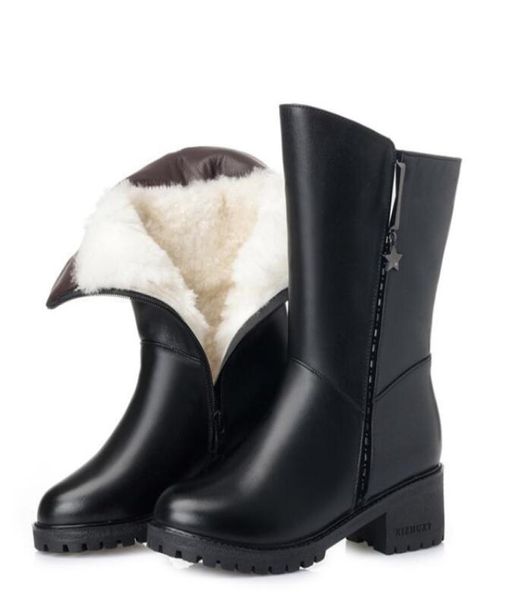 100 natural full genuine leather boots winter warm comfort plush and fur one wool snow boots fashion elegant winter women boots p4164499, Black
100 natural full genuine leather boots winter warm comfort plush and fur one wool snow boots fashion elegant winter women boots p4164499, Black