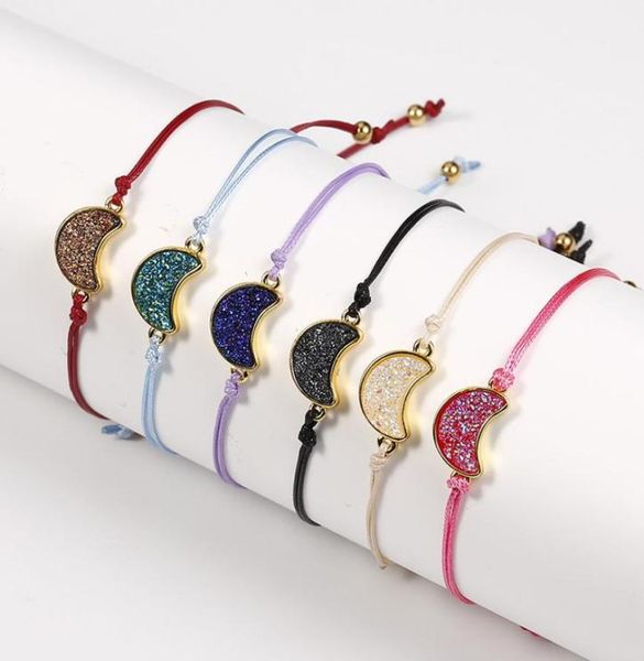 charm bracelets cute moon shape colorful crystal rope woman fashion adjustable resin stone fake druzy bracelet 2021 designer jewel6642410, Golden;silver
charm bracelets cute moon shape colorful crystal rope woman fashion adjustable resin stone fake druzy bracelet 2021 designer jewel6642410, Golden;silver