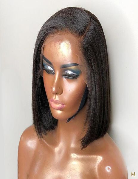 13x4 lace front human hair wigs for women 130 kinky straight short bob remy brazilian plucked baby hair middle ratio bleached7011296, Black;brown
13x4 lace front human hair wigs for women 130 kinky straight short bob remy brazilian plucked baby hair middle ratio bleached7011296, Black;brown