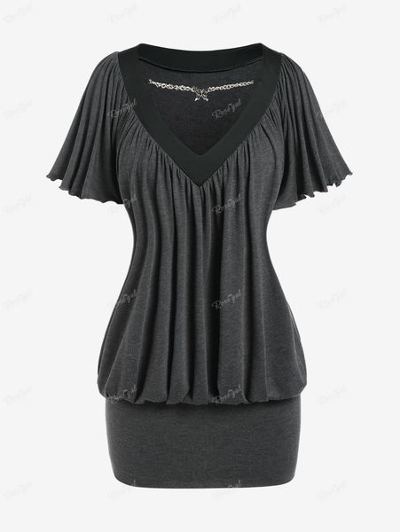 plus size dresses rosegal size pleated chains blouson mini bodycon dress women summer v-neck flutter sleeves solid casual vestidos 5x 230518, Black
plus size dresses rosegal size pleated chains blouson mini bodycon dress women summer v-neck flutter sleeves solid casual vestidos 5x 230518, Black