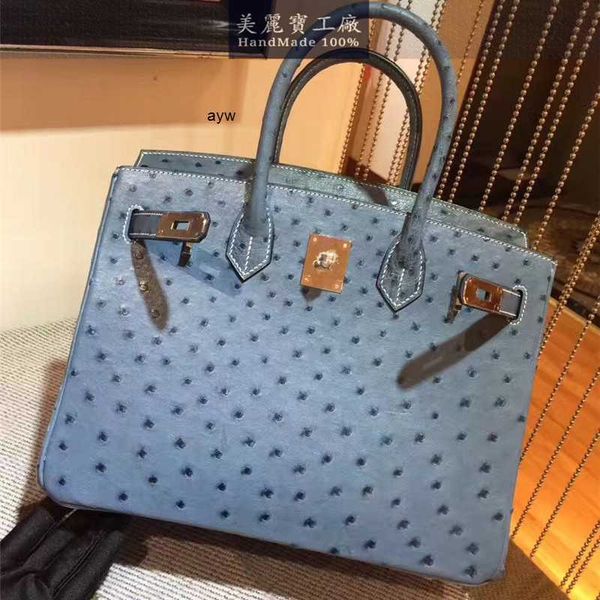handbags birkin handmade original ostrich leather bag 30cm women's handbag denim blue ayw
handbags birkin handmade original ostrich leather bag 30cm women's handbag denim blue ayw