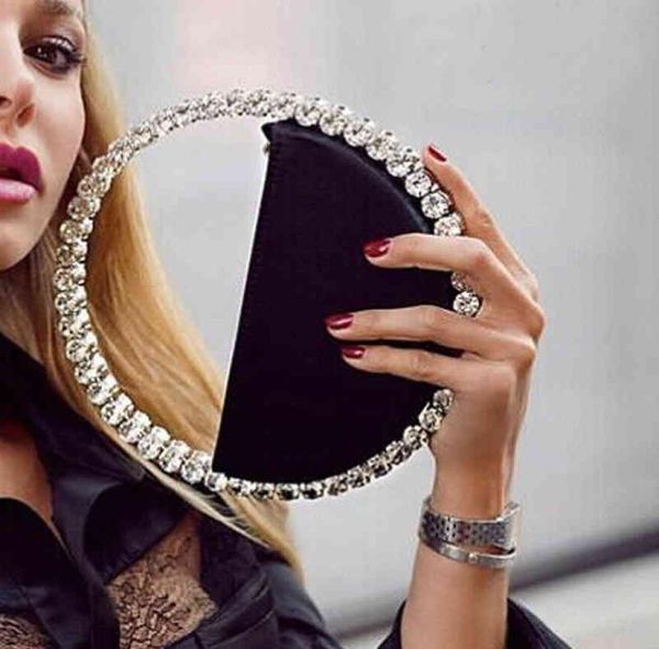 women ins diamond circular evening bag women round handle rhinestone dinner clutch purse ladies half moon handbag purse1915454
women ins diamond circular evening bag women round handle rhinestone dinner clutch purse ladies half moon handbag purse1915454