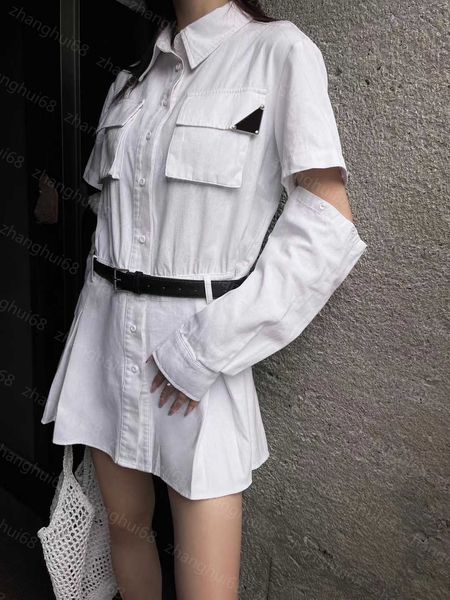 23ss womens designer clothing summer dresses women dress double pocket back letter logo sleeves detachable lapel denim shirt belt dress wome, Black;gray
23ss womens designer clothing summer dresses women dress double pocket back letter logo sleeves detachable lapel denim shirt belt dress wome, Black;gray