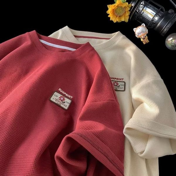 women's tshirt summer waffle short sleeve tshirt men's loose retro oneck shirt trend joker harajuku streetwear oversize 23519, White
women's tshirt summer waffle short sleeve tshirt men's loose retro oneck shirt trend joker harajuku streetwear oversize 23519, White