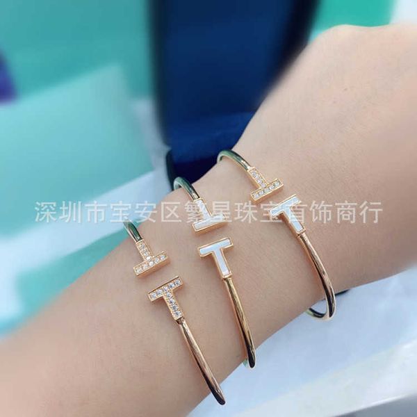 designer new 925 sterling silver full diamond white fritillaria double t bracelet with opening 18k rose gold classic fashion simple t-shaped, Black
designer new 925 sterling silver full diamond white fritillaria double t bracelet with opening 18k rose gold classic fashion simple t-shaped, Black