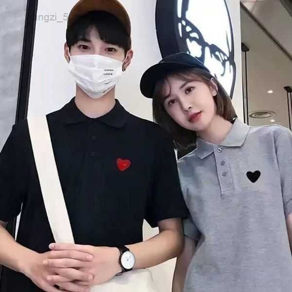 designer t shirt commes des garcons chaopai play love polo men's and women's couple cotton short sleeve parent child set half agm6, White;black