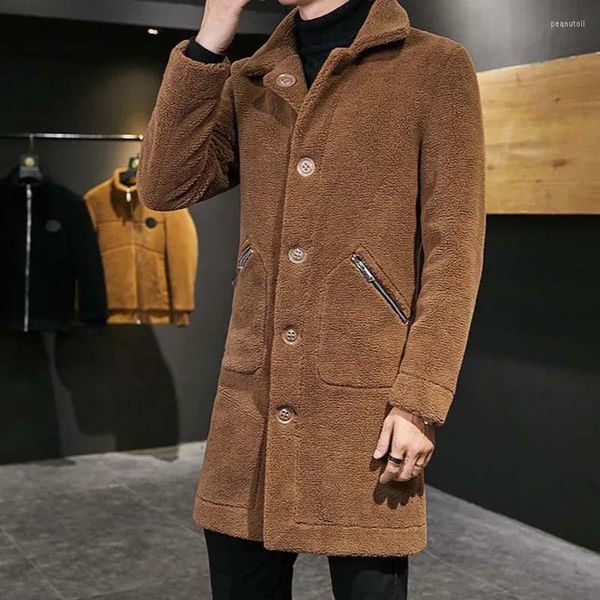 men's wool winter mens faux fur overcoat slim fit thicken warm single breasted double-sided coat bikers long trench jacket casaco mascu, Black
men's wool winter mens faux fur overcoat slim fit thicken warm single breasted double-sided coat bikers long trench jacket casaco mascu, Black