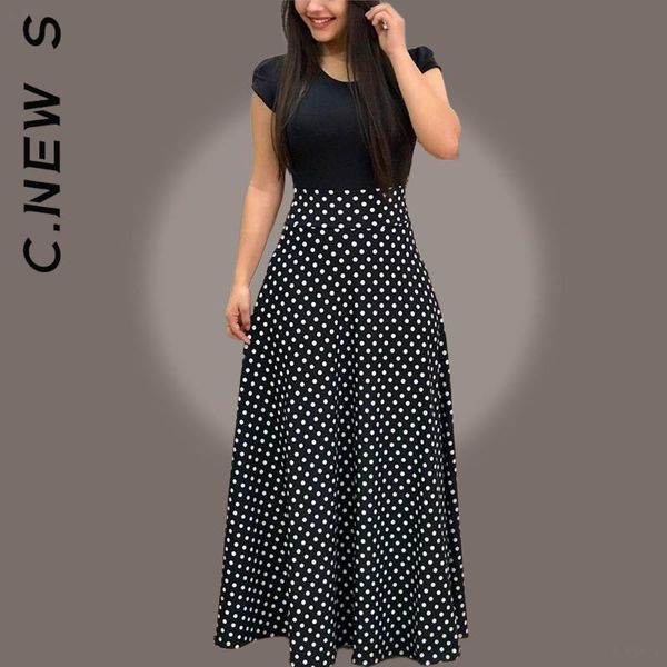 dresses c.new s women summer casual short sleeve oneck high waist polka dot print patchwork long dress robe boho beach maxi sundress, Black;gray
dresses c.new s women summer casual short sleeve oneck high waist polka dot print patchwork long dress robe boho beach maxi sundress, Black;gray