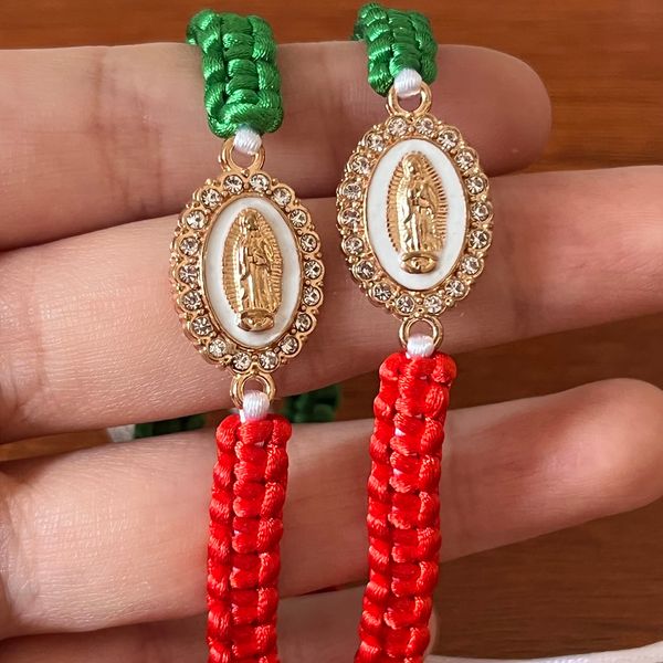 chain 12 pieces religious mexican series guadalupe virgin red white and green braided bracelet adjustable women's bracelet 230519, Black
chain 12 pieces religious mexican series guadalupe virgin red white and green braided bracelet adjustable women's bracelet 230519, Black