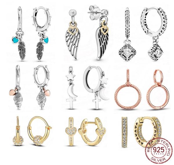 925 sterling silver earrings circular heart feather flower moon drop silver earrings fit pandora for women earings original fashio5035893, Golden;silver
925 sterling silver earrings circular heart feather flower moon drop silver earrings fit pandora for women earings original fashio5035893, Golden;silver