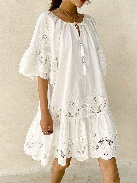 basic casual dresses white mini dress women boho beach dress ladies summer lace hollow out dress female loose elegant lace up vestido mujer, Black;gray
basic casual dresses white mini dress women boho beach dress ladies summer lace hollow out dress female loose elegant lace up vestido mujer, Black;gray