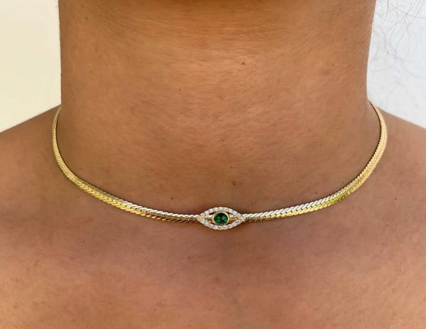4mm width herringbone chain cz evil eye charm choker necklace gold color 2021 design fashion women jewelry5686275, Silver
4mm width herringbone chain cz evil eye charm choker necklace gold color 2021 design fashion women jewelry5686275, Silver