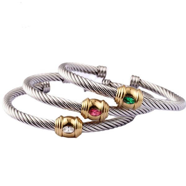 open bangle multicolor zircon titanium steel fried dough twists bracelet hip hop bracelet, Black
open bangle multicolor zircon titanium steel fried dough twists bracelet hip hop bracelet, Black