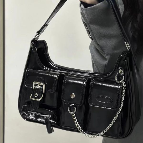 waist bags xiuya y2k moto biker handbags for women 2023 gothic fashion high street shoulder bag black patent leather casual coin purse 23519
waist bags xiuya y2k moto biker handbags for women 2023 gothic fashion high street shoulder bag black patent leather casual coin purse 23519