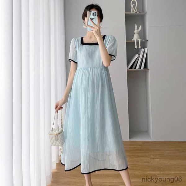 maternity clothes style fashion temperament long skirt women summer simple light casual new pregnancy dresses blue r230519, White
maternity clothes style fashion temperament long skirt women summer simple light casual new pregnancy dresses blue r230519, White