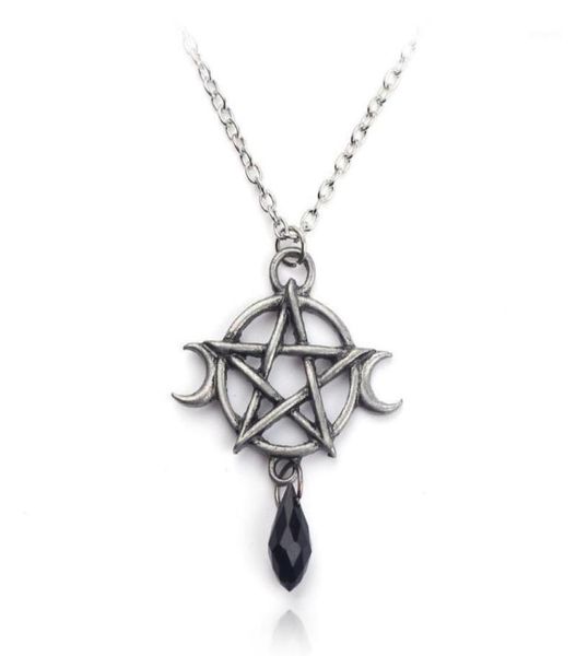 supernatural pentagram moon necklace black crystal pendant witch protection star amulet for women charm jewelry accessories gift19979086, Silver
supernatural pentagram moon necklace black crystal pendant witch protection star amulet for women charm jewelry accessories gift19979086, Silver