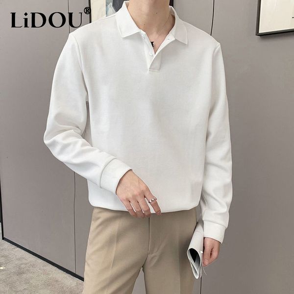 men's polos spring autumn korean casual fashion solid color polo t-shirts man ropa hombre long sleeve loose button all match streetwea, White;black
men's polos spring autumn korean casual fashion solid color polo t-shirts man ropa hombre long sleeve loose button all match streetwea, White;black