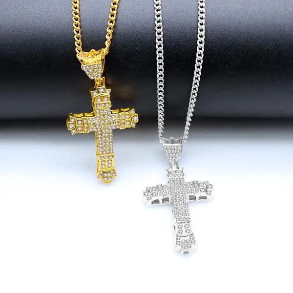 men's cross necklace stylish rhinestone pendant antique chain look 18k gold-plated vintage, Silver
men's cross necklace stylish rhinestone pendant antique chain look 18k gold-plated vintage, Silver