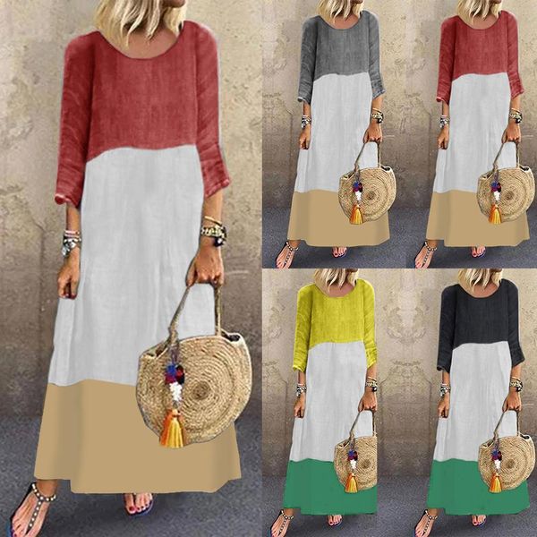 dresses instylish women spring autumn vintage color block patchwork long dress casual three quarter sleeve o neck loose maxi dress 2021, Black;gray
dresses instylish women spring autumn vintage color block patchwork long dress casual three quarter sleeve o neck loose maxi dress 2021, Black;gray