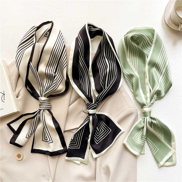 luxury silk design ribbon scarf women neck tie female spring hair hand bag wrist foulard headkerchief satin bandana echarpe 2022 g220513, Blue;gray
luxury silk design ribbon scarf women neck tie female spring hair hand bag wrist foulard headkerchief satin bandana echarpe 2022 g220513, Blue;gray