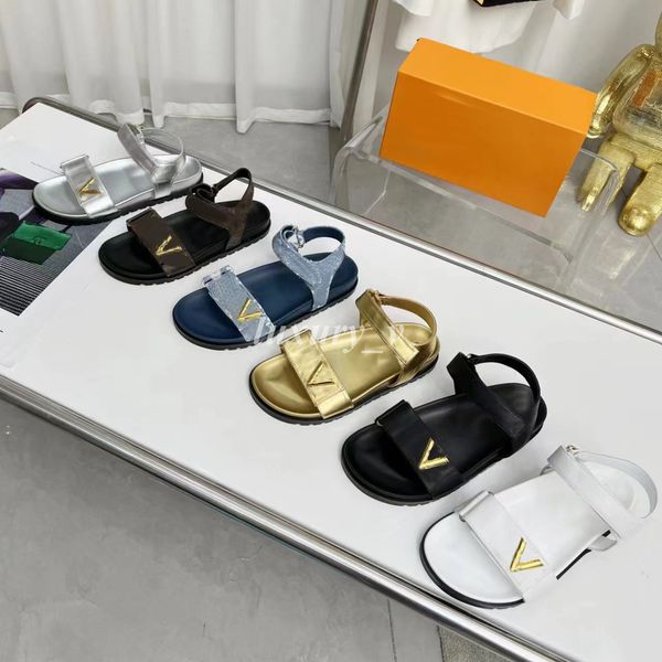 designer women sandals sunset flat comfort mules hook loop fastener platform sandal calfskin rubber slippers metallic shoes with box, Black
designer women sandals sunset flat comfort mules hook loop fastener platform sandal calfskin rubber slippers metallic shoes with box, Black