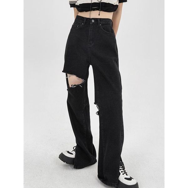 jeans black vintage ripped high waist women jeans korean fashion streetwear wide leg jean denim trouser straight baggy denim pants, Blue
jeans black vintage ripped high waist women jeans korean fashion streetwear wide leg jean denim trouser straight baggy denim pants, Blue