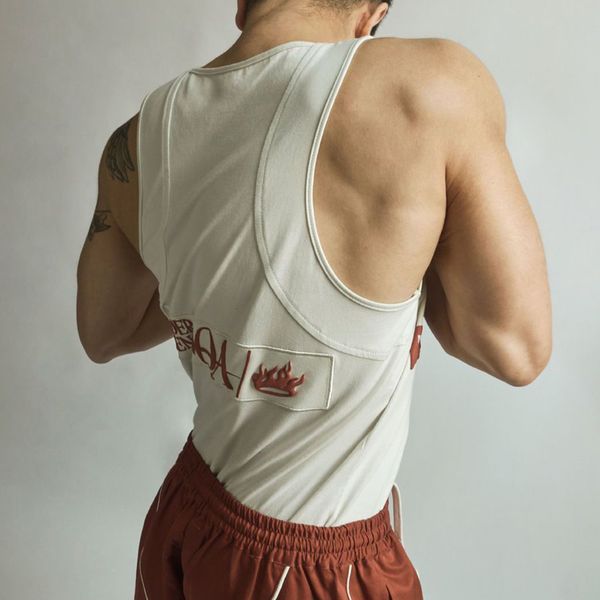 men' tank cotton solid letter printing vest summer streetwear original sleeveless tee fitness sports undershirts loose singlet 23519, White;black
men' tank cotton solid letter printing vest summer streetwear original sleeveless tee fitness sports undershirts loose singlet 23519, White;black