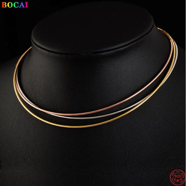 necklaces bocai s925 sterling silver necklace 2022 new fashion three colors snakebone chain soft necklet claviclechain argetnum jewelry
necklaces bocai s925 sterling silver necklace 2022 new fashion three colors snakebone chain soft necklet claviclechain argetnum jewelry