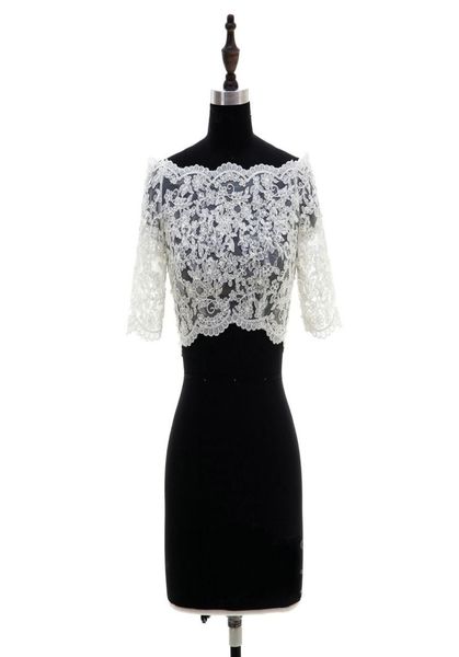 fashion 2022 lace bridal bolero off the shoulder half sleeves wedding jackets illusion button back wedding accessories wedding bol1051903, White
fashion 2022 lace bridal bolero off the shoulder half sleeves wedding jackets illusion button back wedding accessories wedding bol1051903, White