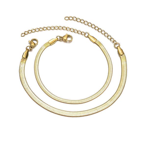 charm bracelets 304 stainless steel flat snake bone chain niche design simple and non fading men's bracelet, Golden;silver
charm bracelets 304 stainless steel flat snake bone chain niche design simple and non fading men's bracelet, Golden;silver