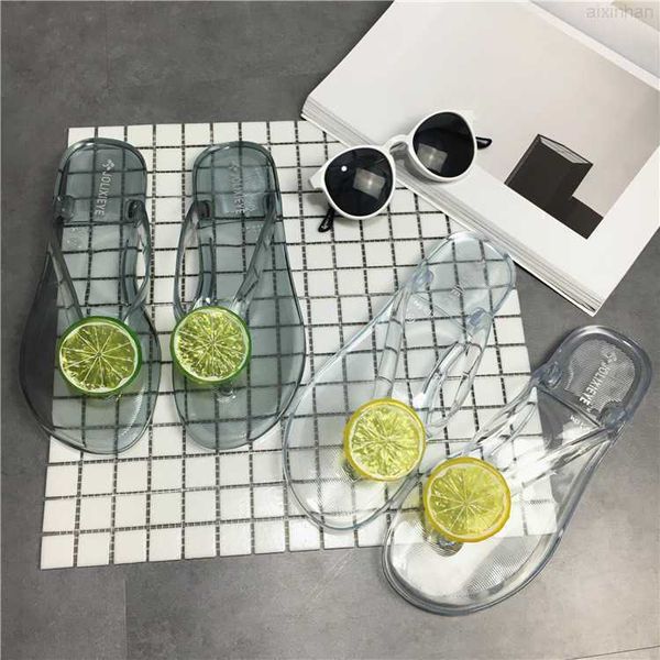 2022 korean ulzzang summer new jelly transparent herringbone slipper fruit lemon clip toe beach women's shoes, Black
2022 korean ulzzang summer new jelly transparent herringbone slipper fruit lemon clip toe beach women's shoes, Black
