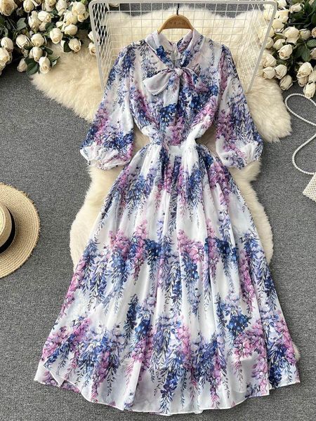 dresses 2022 summer vacation runway flowy chiffon dress women bow tie lantern sleeve floral print elegant ladies midi party vestidos, Black;gray
dresses 2022 summer vacation runway flowy chiffon dress women bow tie lantern sleeve floral print elegant ladies midi party vestidos, Black;gray