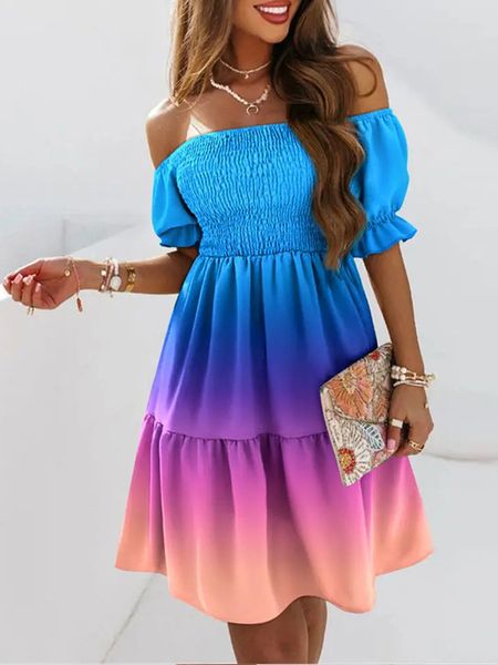 basic casual dresses off shoulder short sleeve pleated mini dress women summer loose bohemian print party dresses for women robe femme 23051, Black;gray
basic casual dresses off shoulder short sleeve pleated mini dress women summer loose bohemian print party dresses for women robe femme 23051, Black;gray